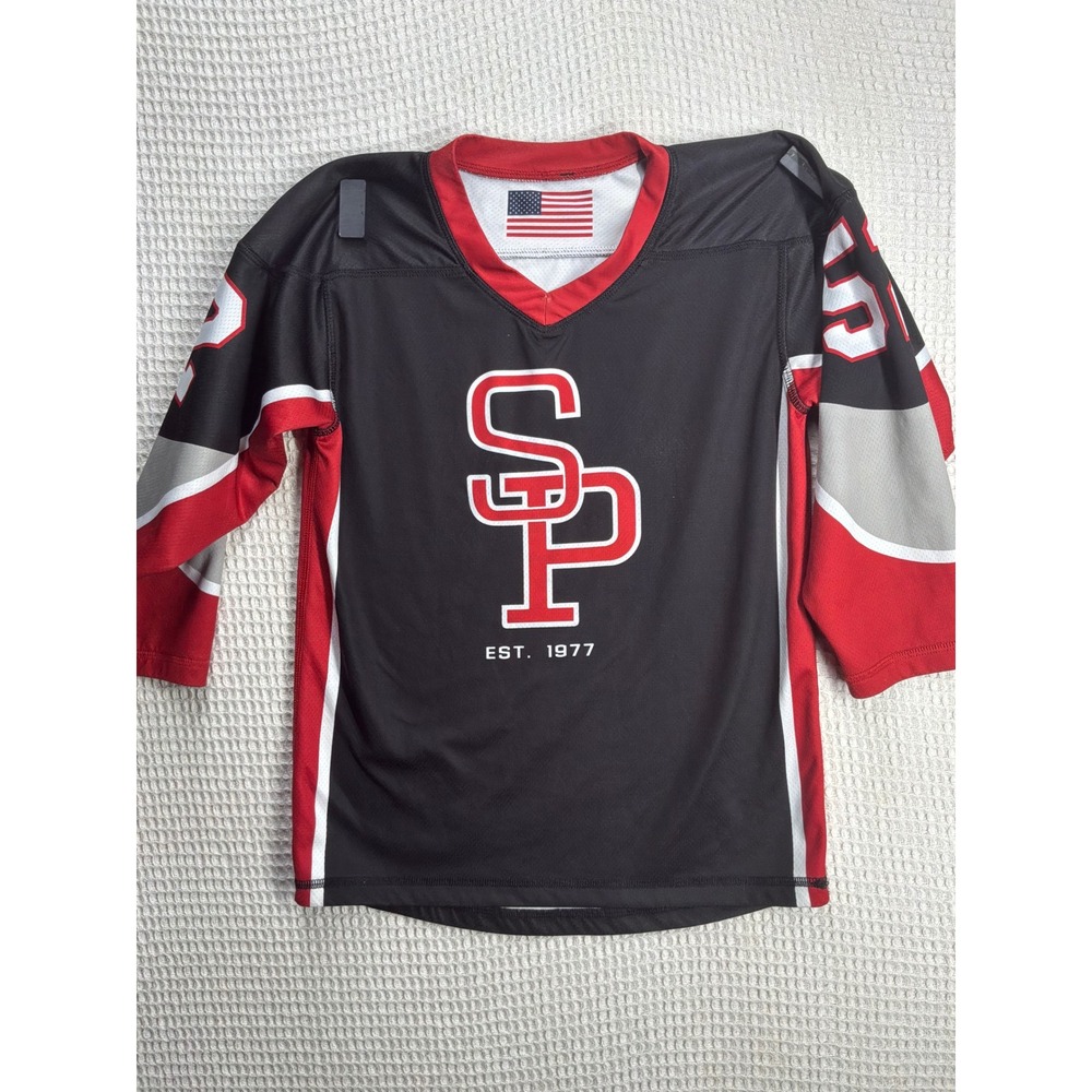Sporty Youth St. Paul Champro Hockey Jersey S/M Black Red 52